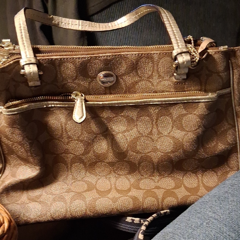 Coach Tan Signature Shoulder Bag